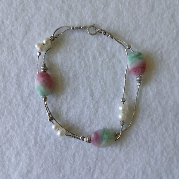 Sterling Silver Ruby Zoisite Bracelet - Picture 1 of 3